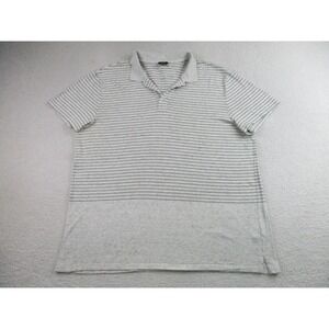 Vince Shirt Mens XL Gray Striped Short Sleeve Polo Modal Cotton Casual Top‎